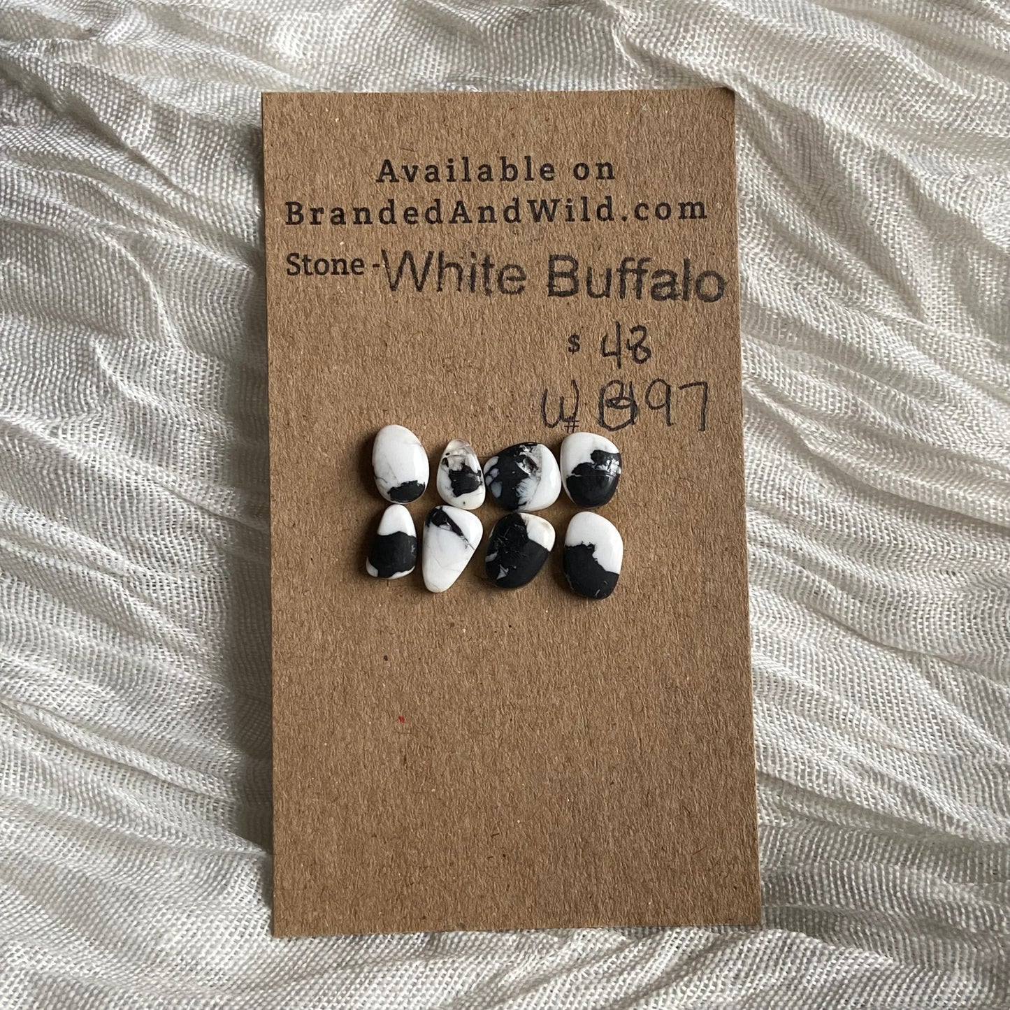 White Buffalo Cabochon - WB197 40F5146E-A33E-46CB-B05A-61B37DB52490 Brandedandwild.com