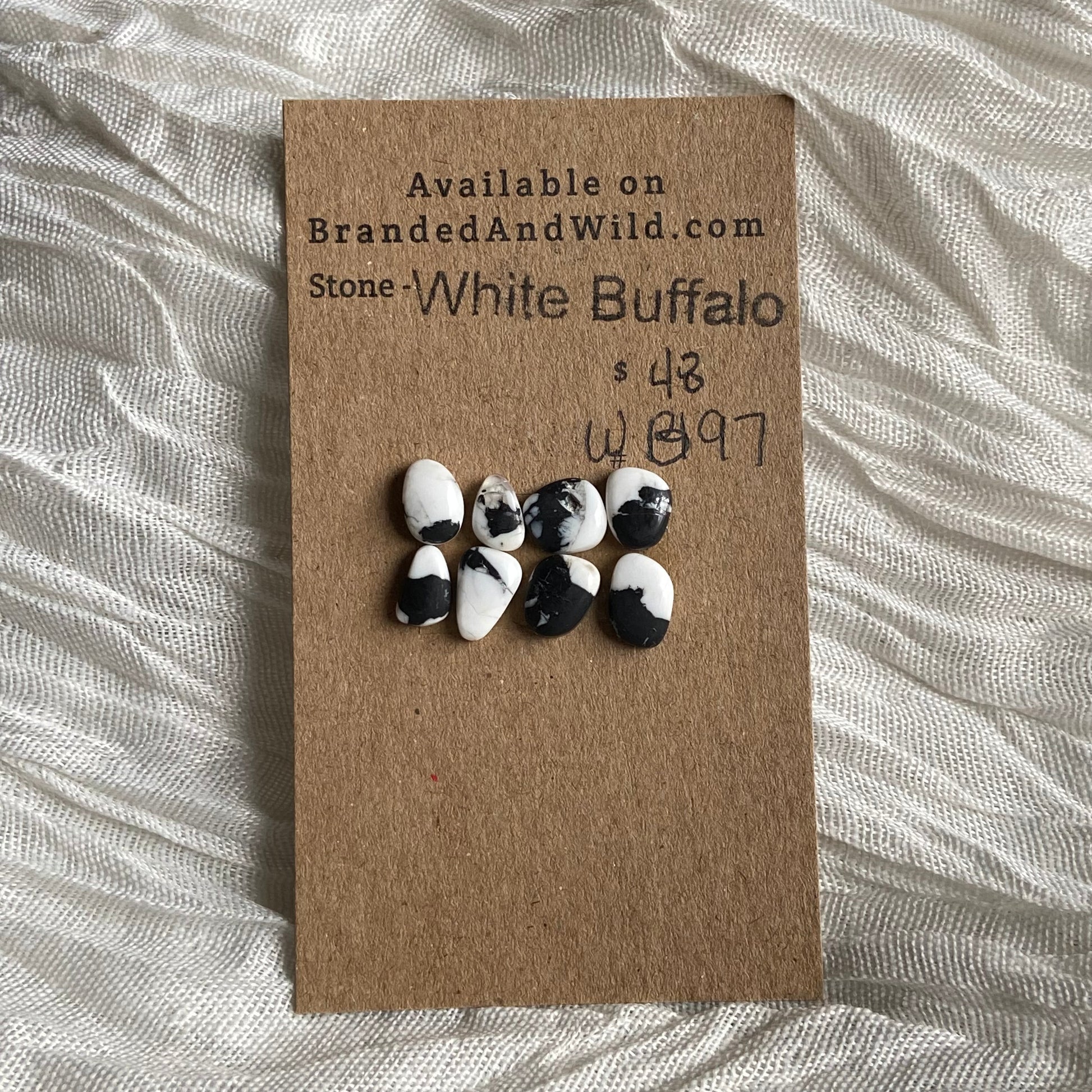 White Buffalo Cabochon - WB197 40F5146E-A33E-46CB-B05A-61B37DB52490 Brandedandwild.com