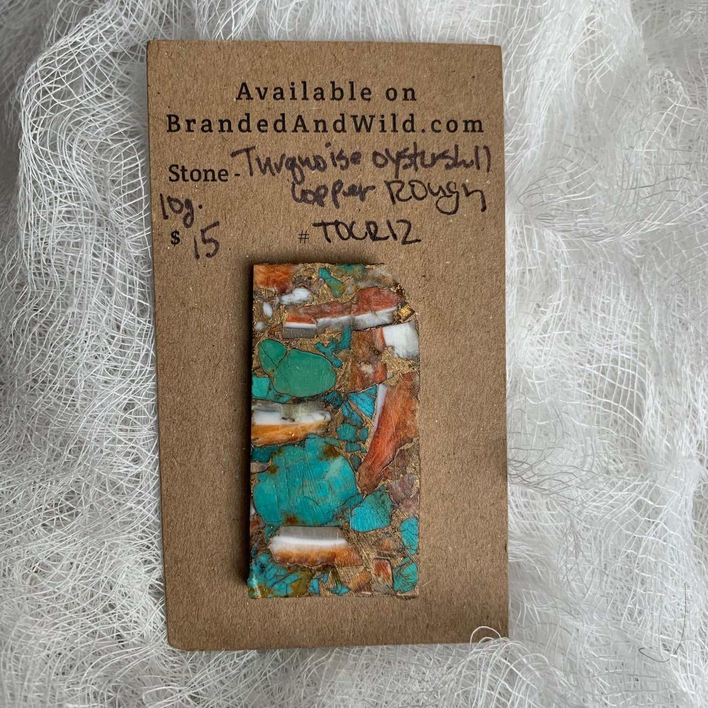 Turquoise Oyster Shell Copper Rough cabochon TOCR12