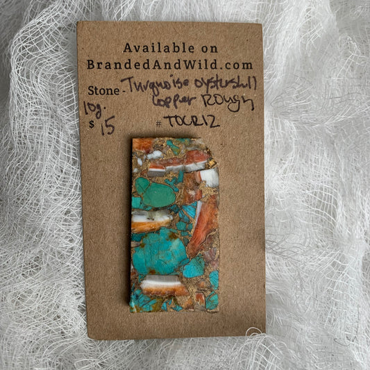 Turquoise Oyster Shell Copper Rough cabochon TOCR12