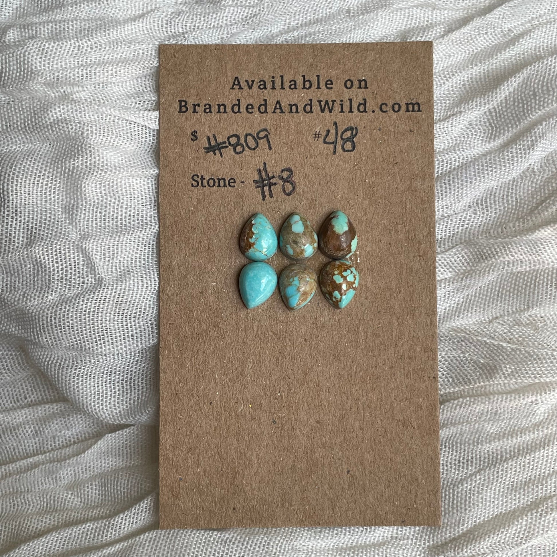 #8 Turquoise Cabochon - #809 411ADF47-6523-45B7-8F25-3FF3F0FC1BBE Brandedandwild.com