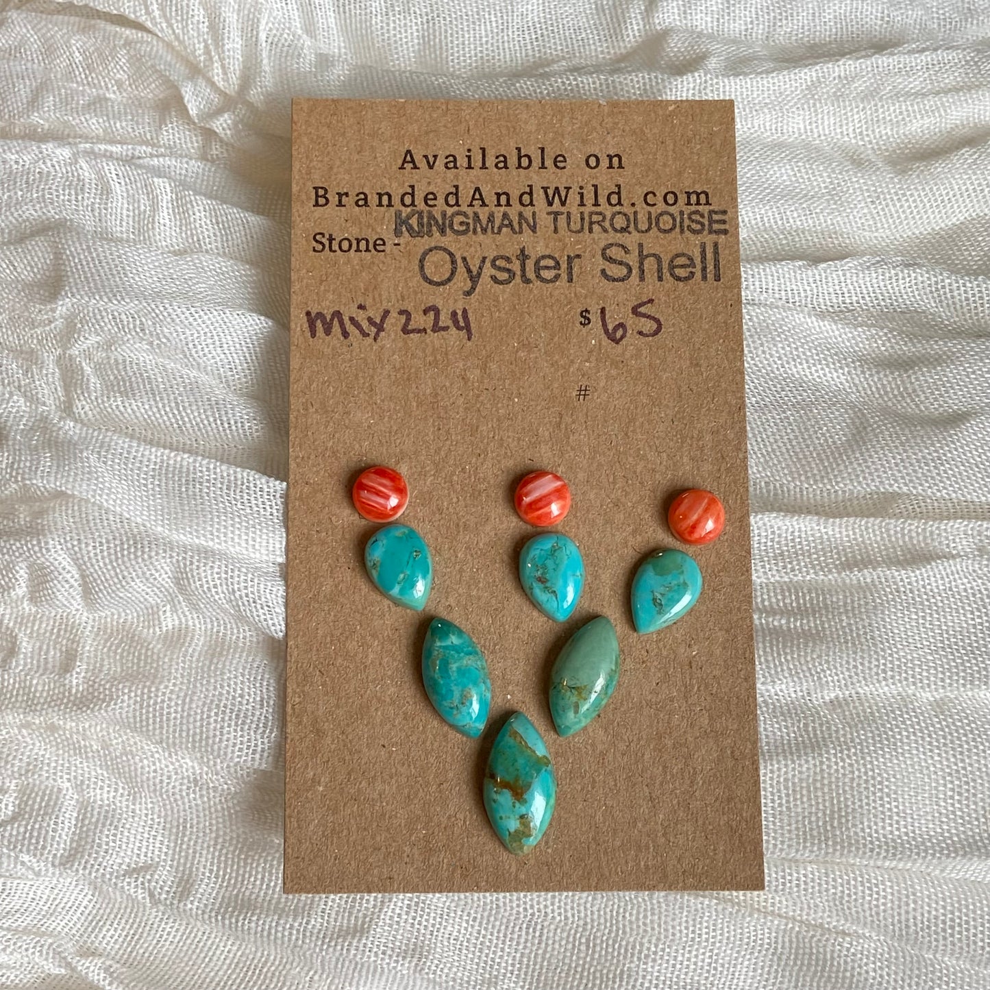 Kingman / Oyster Shell Cabochon - MIX224 41B0710F-23F9-42BC-ACC8-72D6F23B01EB Brandedandwild.com