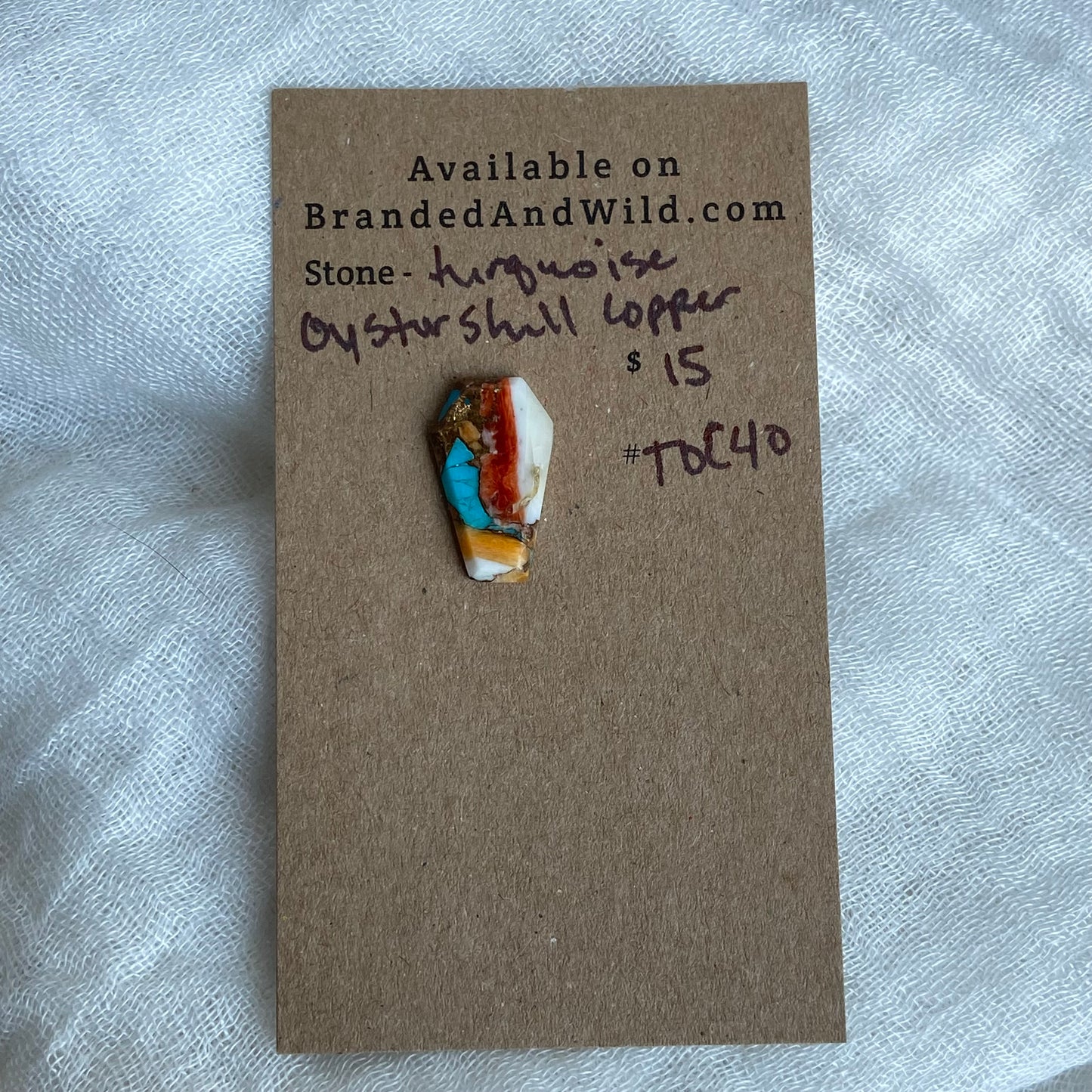 Turquoise, Oystershell, Copper Cabochon - TOC40