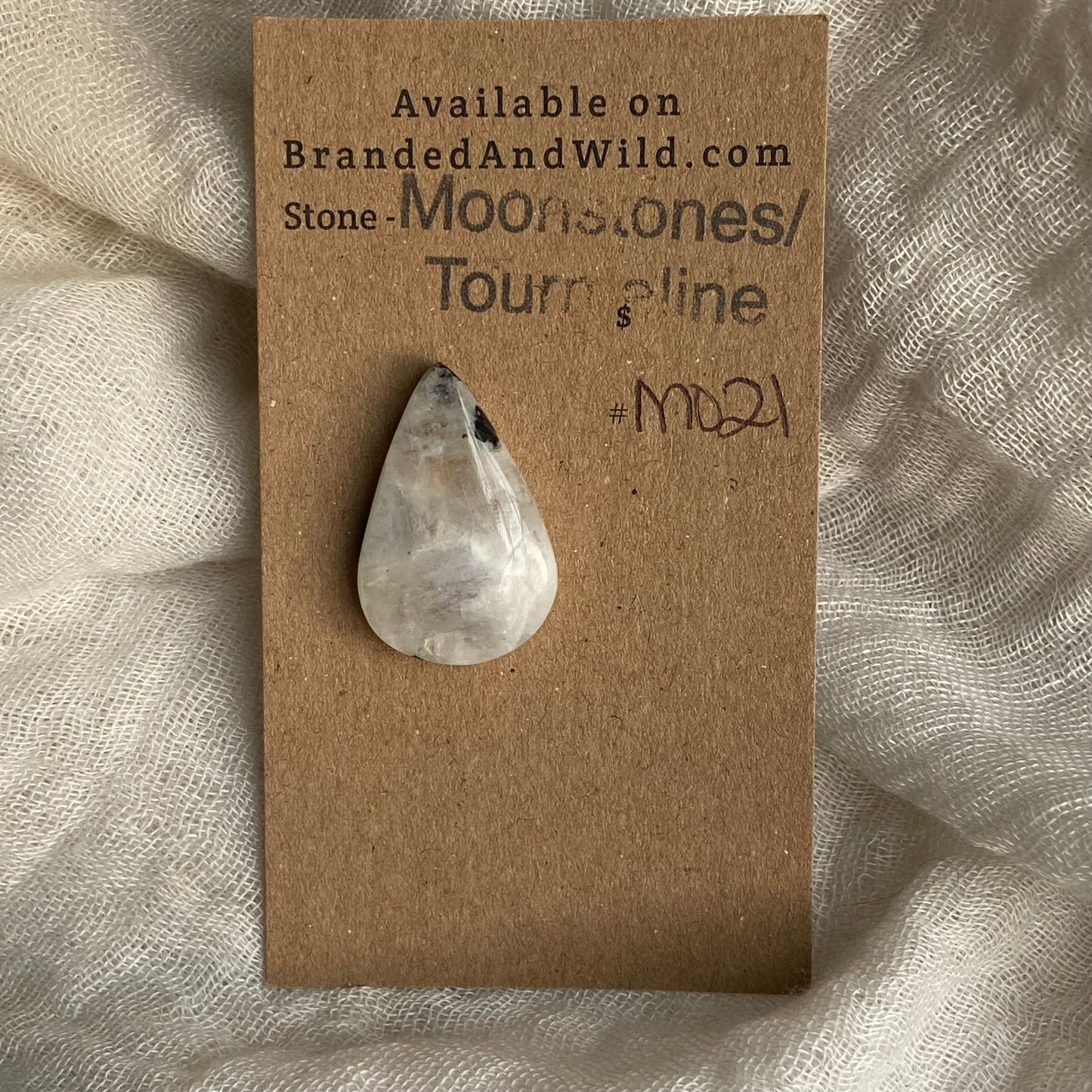 Moonstone/Tourmaline Cabochon - M021