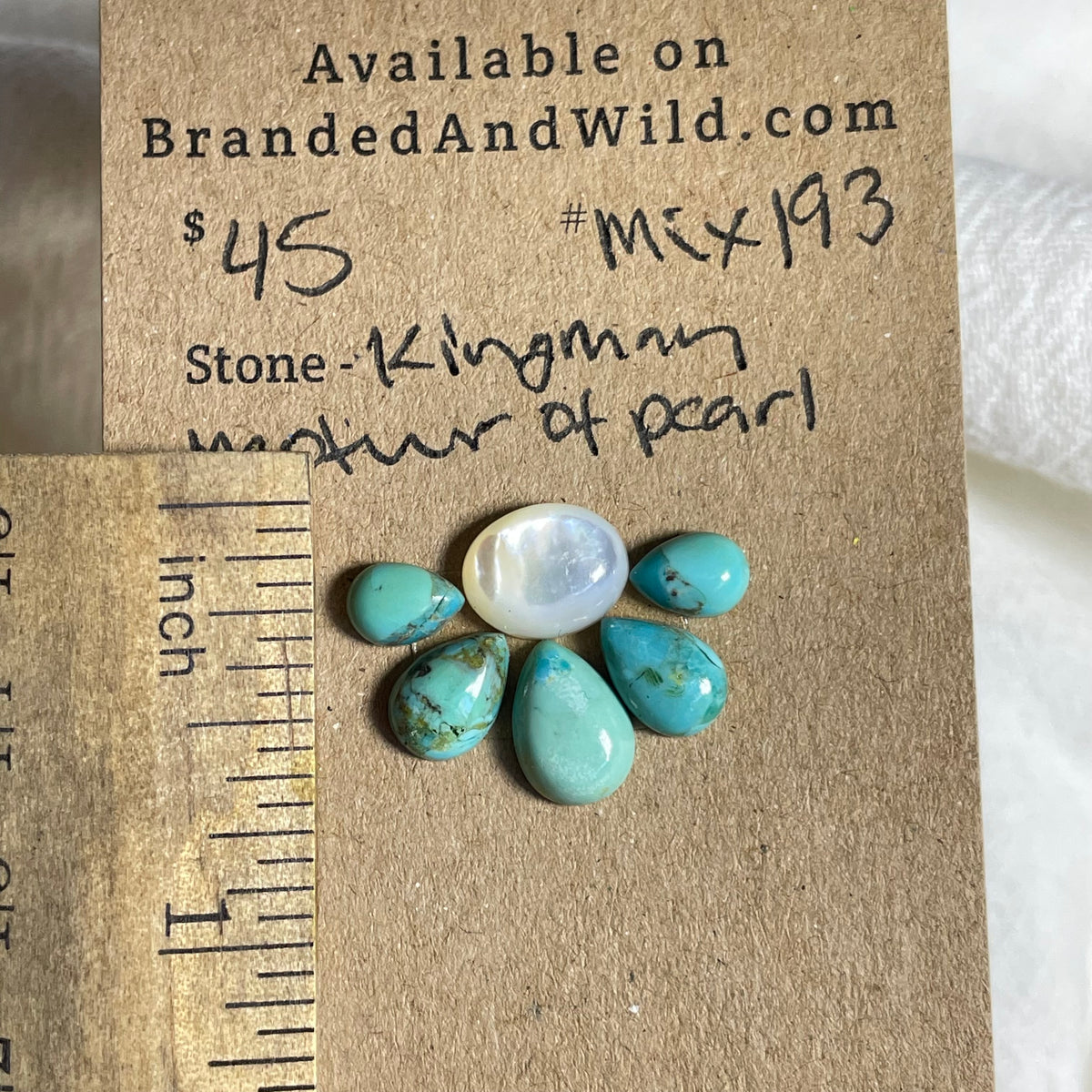 Kingman Turquoise / Mother of Pearl Cabochon - Mix193