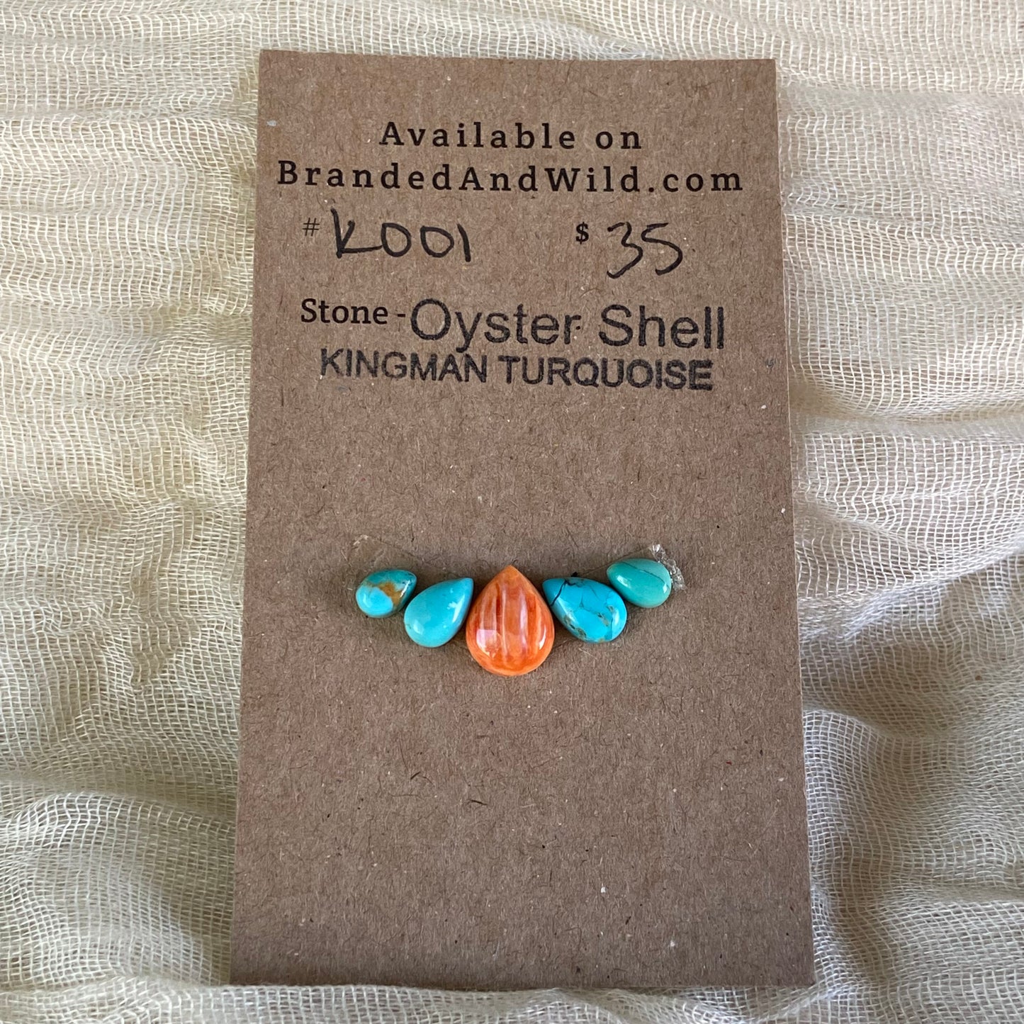 Oystershell / Kingman Turquoise Cabochon - K001 42380062-DB7D-4D36-AF04-E95766BF38B2 Brandedandwild.com
