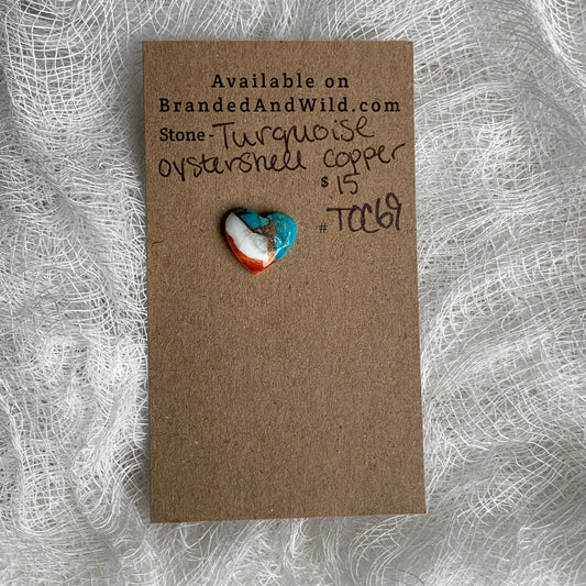 Turquoise, Oystershell, Copper Cabochon - TOC69