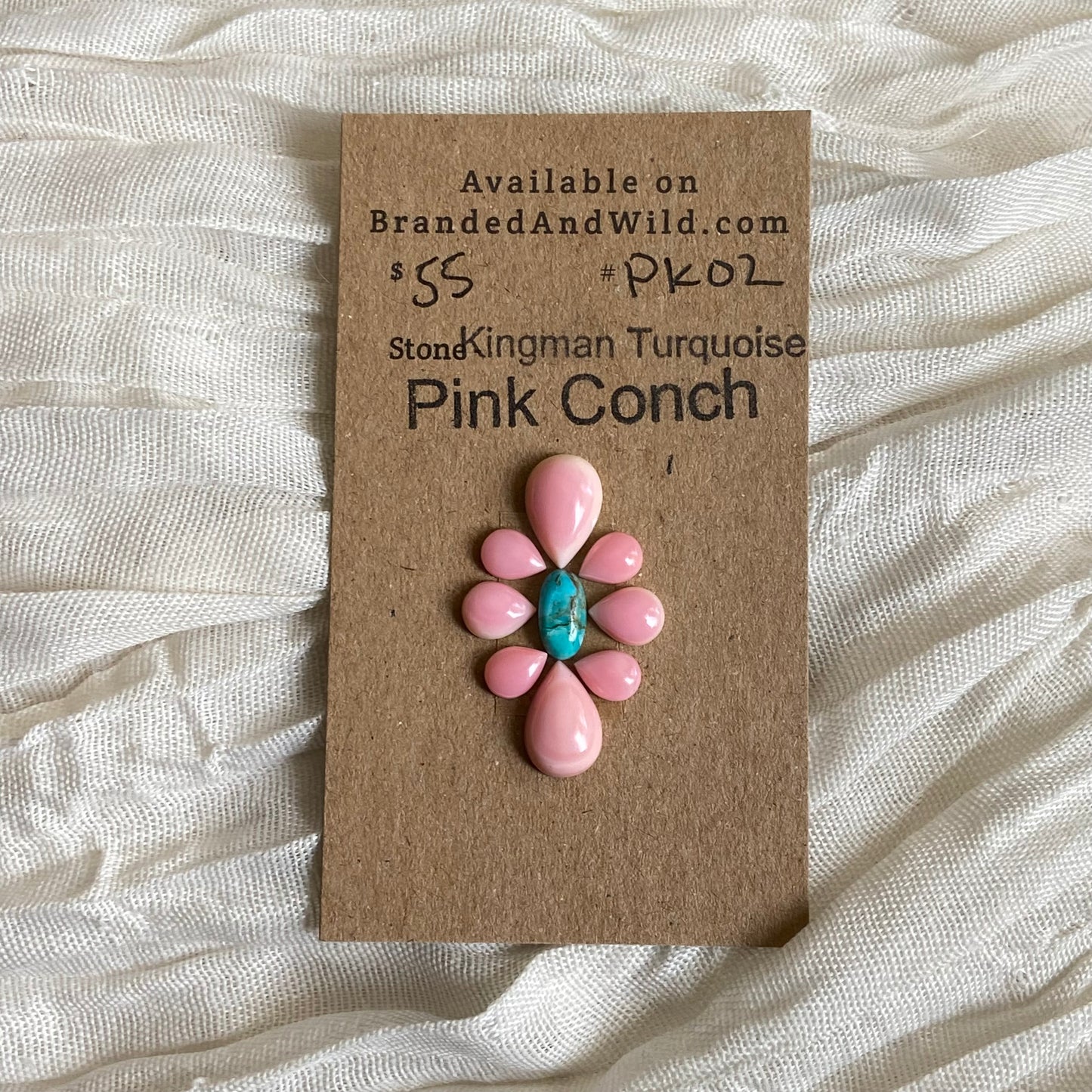 Pink Conch / Kingman Turquoise Cabochon - PK02 42905A37-2E39-4004-90F1-6E8D92617149 Brandedandwild.com