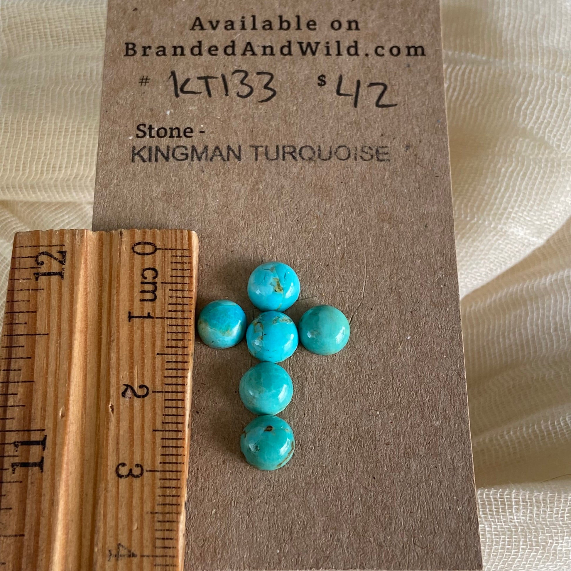 Kingman Turquoise Cabochon - KT133 435C40DE-7B5D-4ECD-BBF3-3D2F6582EC44 Brandedandwild.com