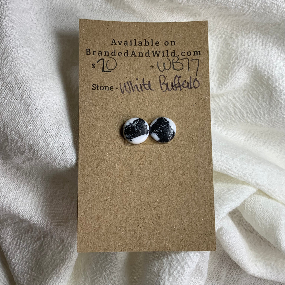 White Buffalo Cabochon - WB77 437BA994-BE99-4450-BA46-62505AE79CF4 Brandedandwild.com