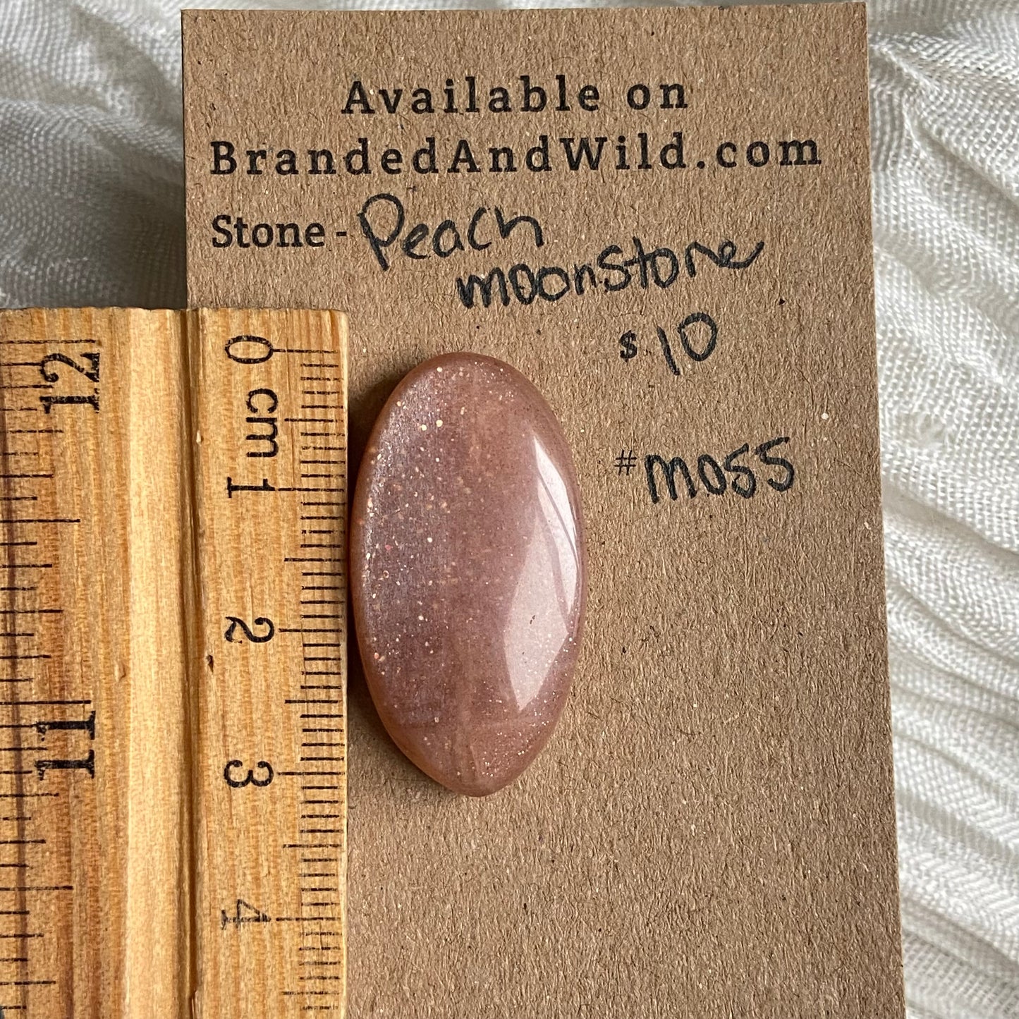 Peach Moonstone Cabochon - M055 4385A0F4-BF2E-486F-99BE-30ECCF031B6A Brandedandwild.com