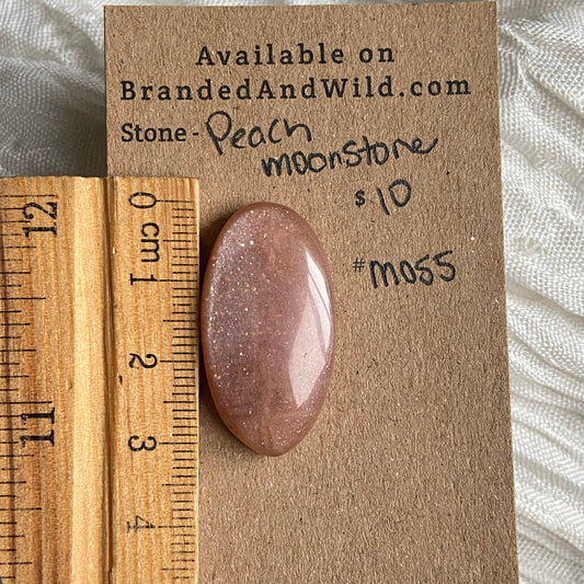 Peach Moonstone Cabochon - M055 4385A0F4-BF2E-486F-99BE-30ECCF031B6A Brandedandwild.com