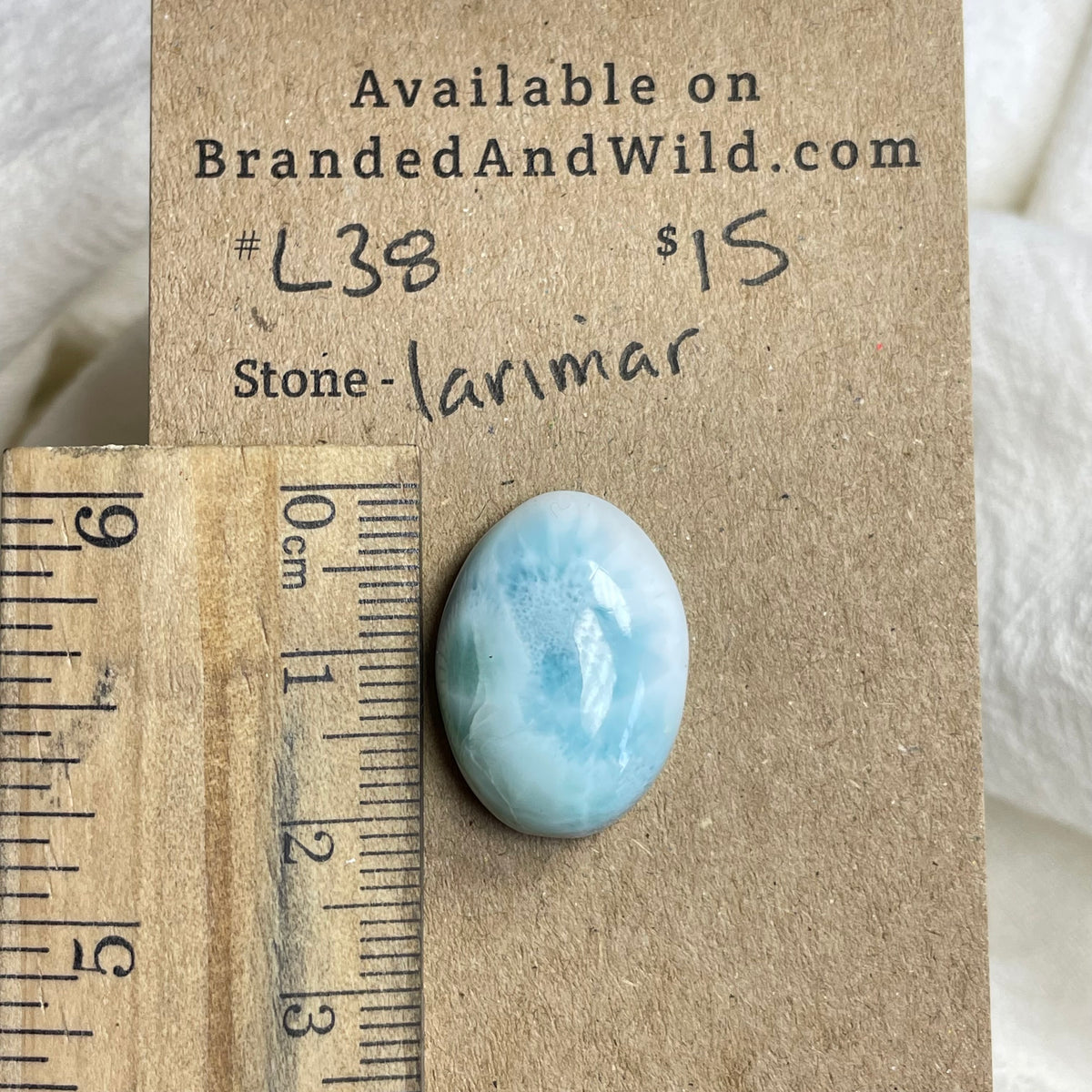 Larimar Cabochon - L38 43DEEBB4-A49E-44BD-948F-D30E2B0C4CC2 Brandedandwild.com