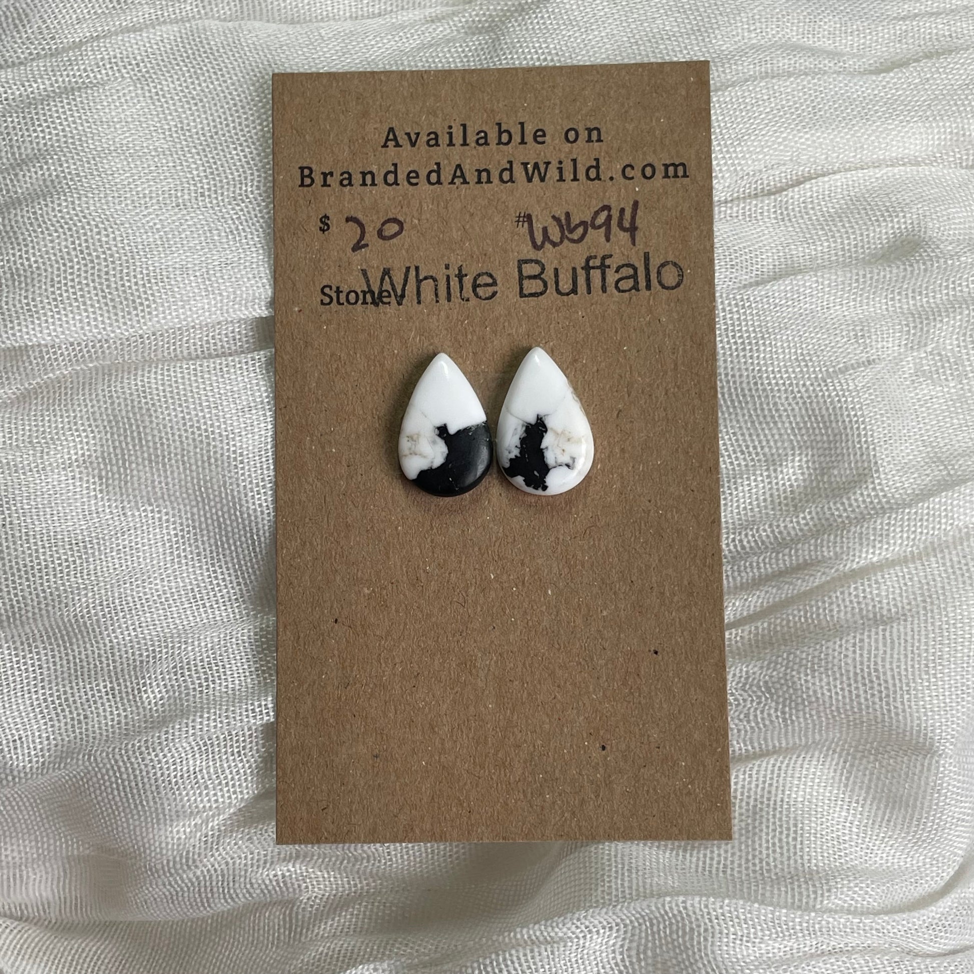 White Buffalo Cabochon - WB94 440A82C0-DCCE-41A4-80EF-588CC03FC7E5 Brandedandwild.com