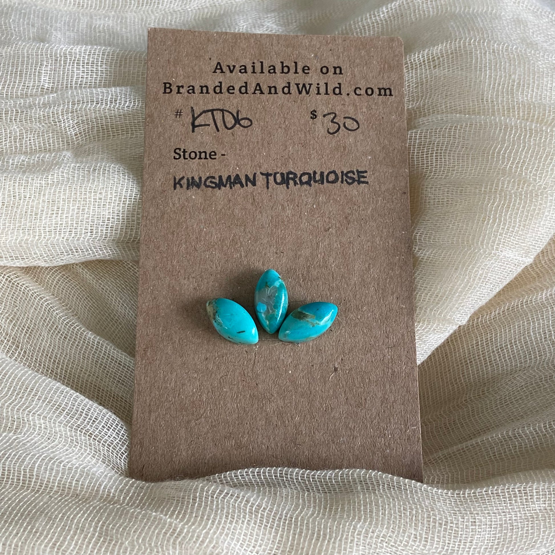 Kingman Turquoise Cabochon - KT106 4497C6CA-5F0F-443A-AFF1-77BA50214A71 Brandedandwild.com