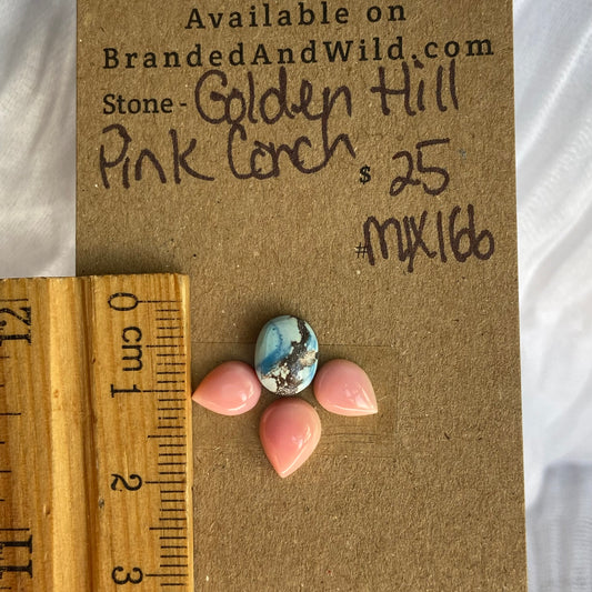 Golden Hill/Pink Conch Cabochon - Mix166