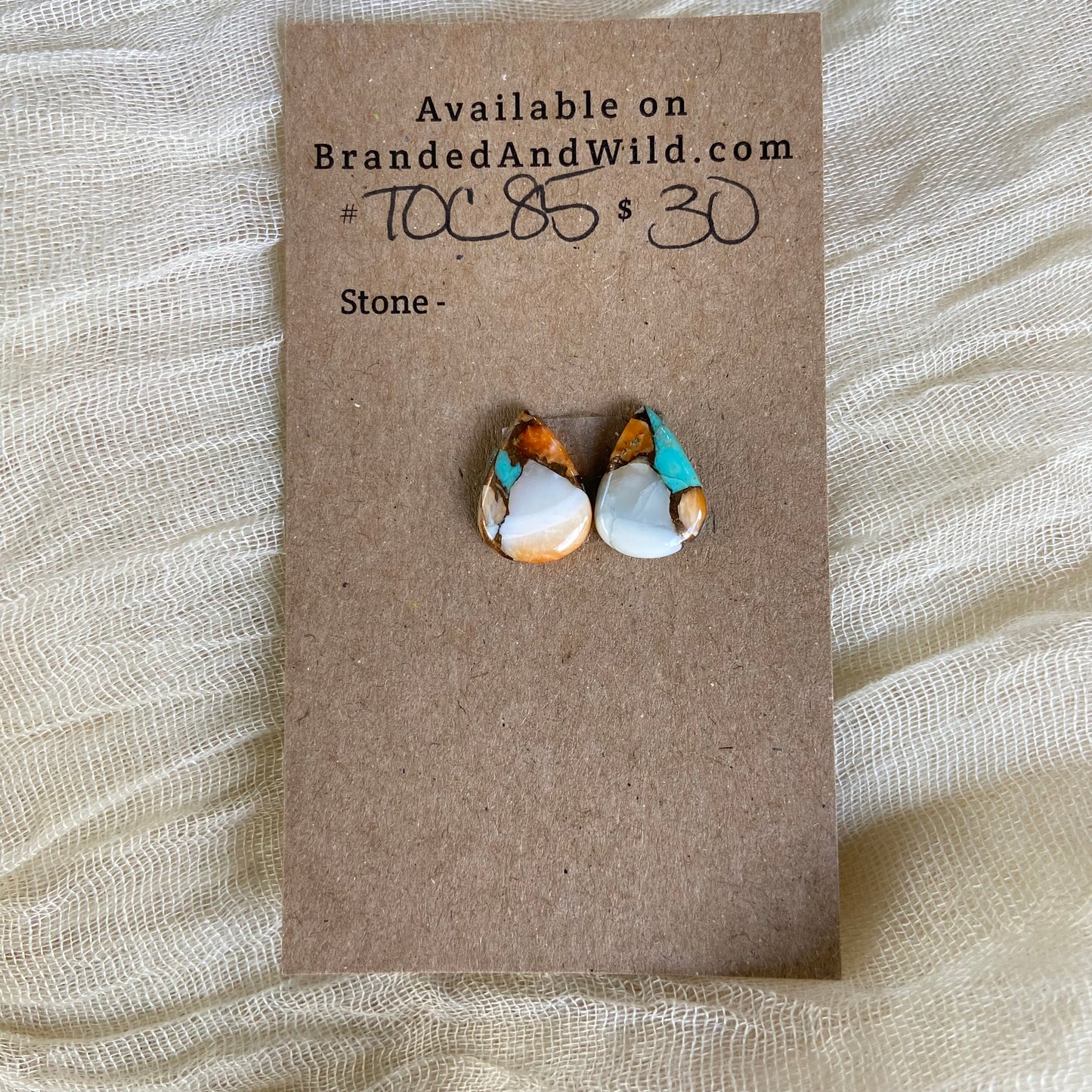 Turquoise, Oyster Shell, Copper Cabochon - TOC85 44EB02DC-E0A1-4C55-8F29-7A8354B2AC35 Brandedandwild.com