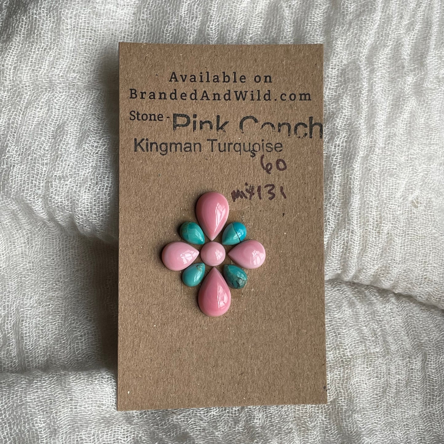 Turquoise / Pink Conch Cabochon - MIX131 451A16B8-5234-4727-BC0D-8F5FF8610D0F Brandedandwild.com