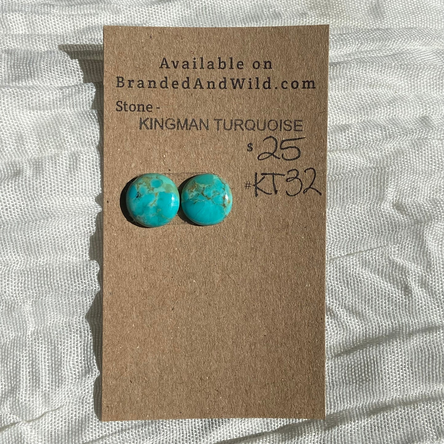 Kingman Turquoise Cabochon - KT32 453C5FA6-FBE1-4A92-B7EE-55C89399CA4A Brandedandwild.com