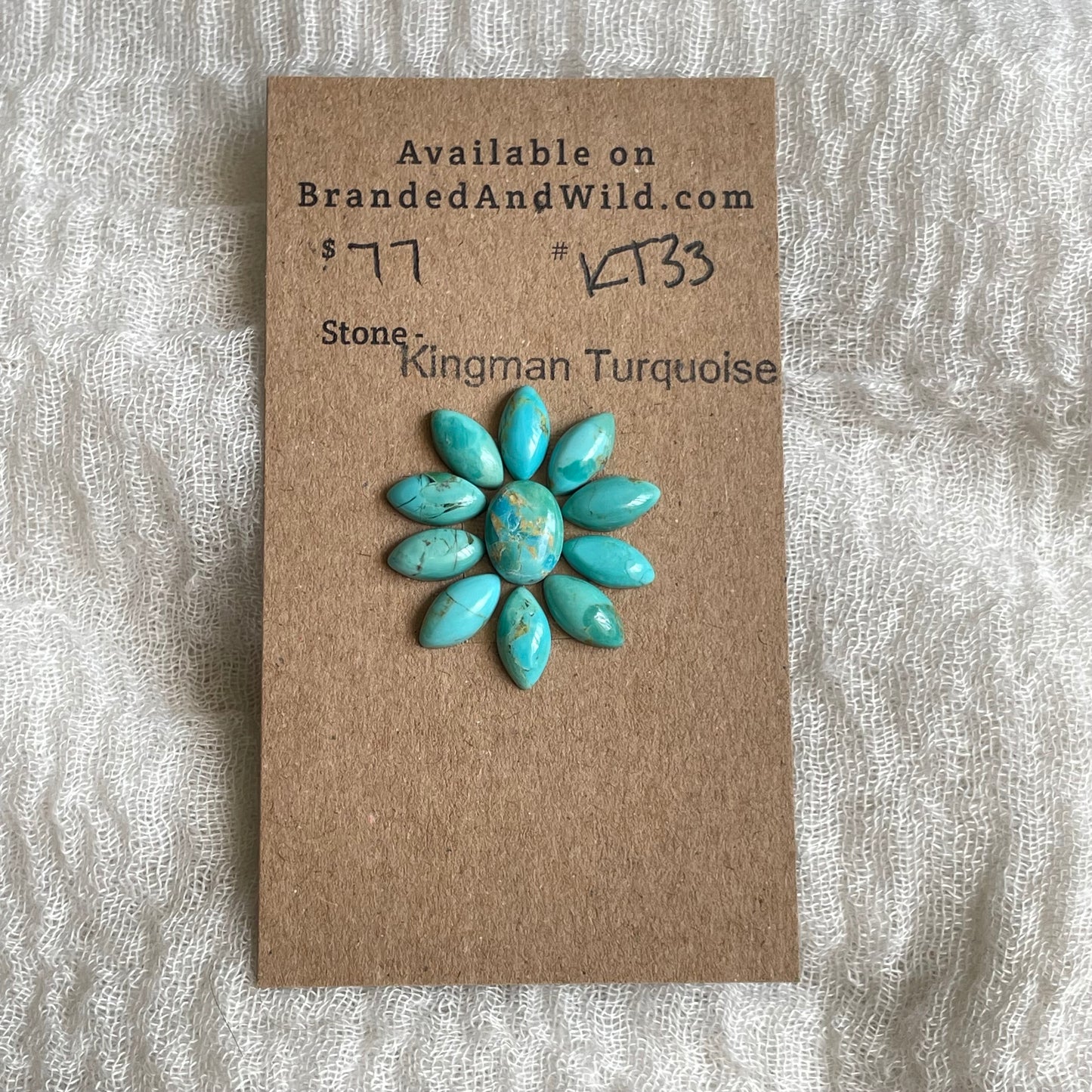 Kingman Turquoise Cabochon - KT33 4580C873-8B63-49AD-9D43-ACC6526D3F97 Brandedandwild.com