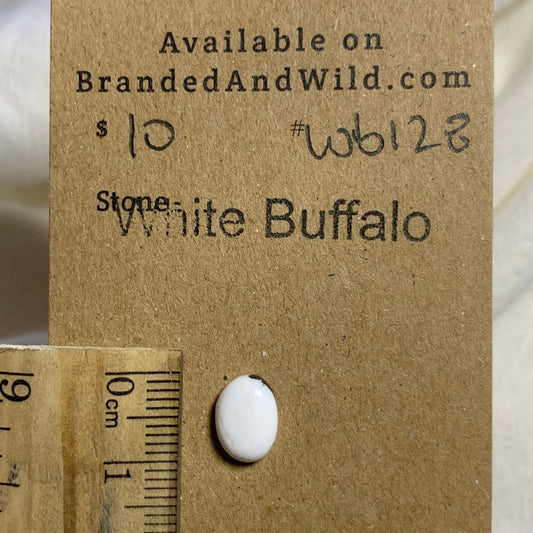 White Buffalo Cabochon - WB128 459FC160-B3FE-4092-A59A-7E2C0A371BB7 Brandedandwild.com