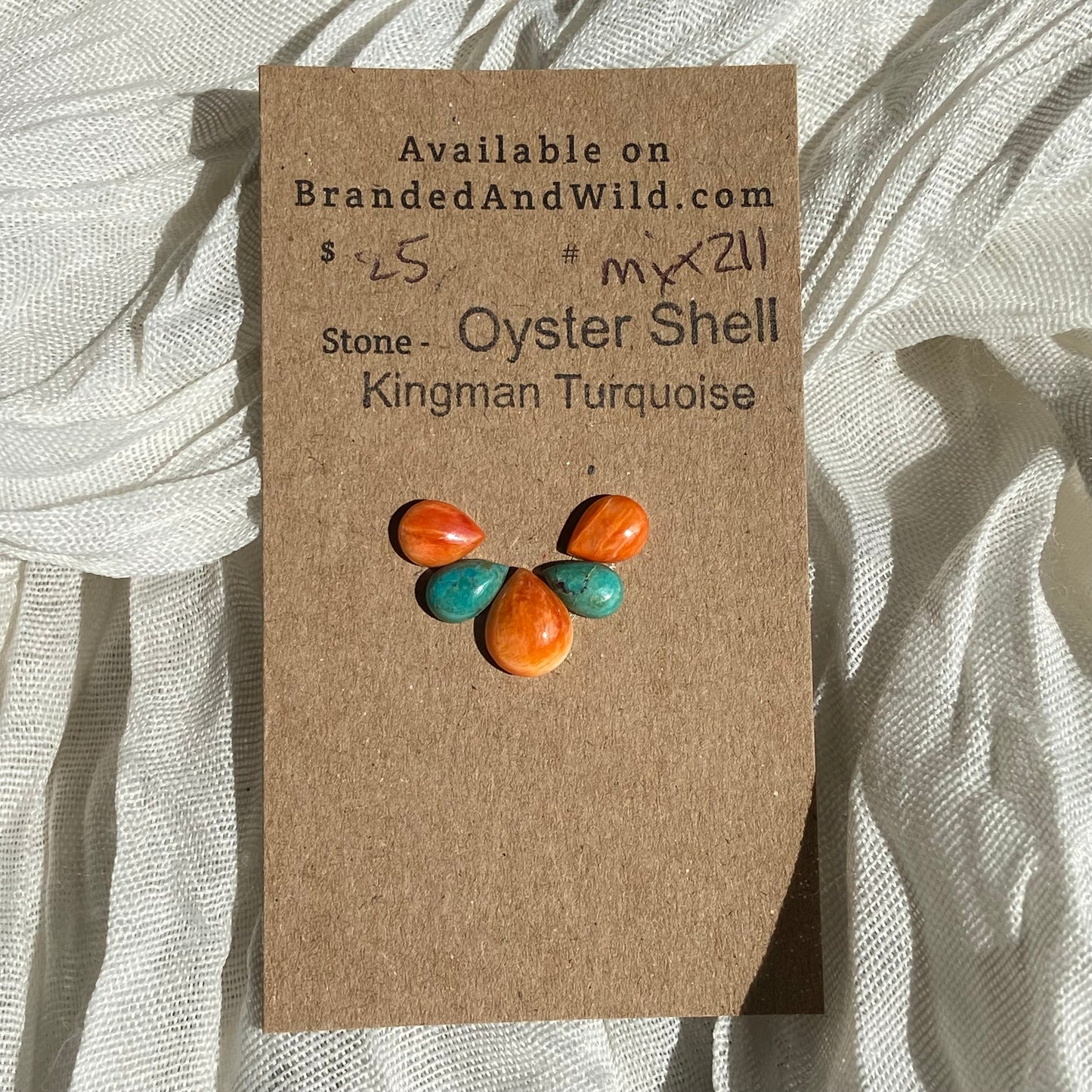 Oystershell / Kingman Turquoise Cabochon - MIX211 45C62830-5F11-4491-9D21-C0726D0E4A45 Brandedandwild.com
