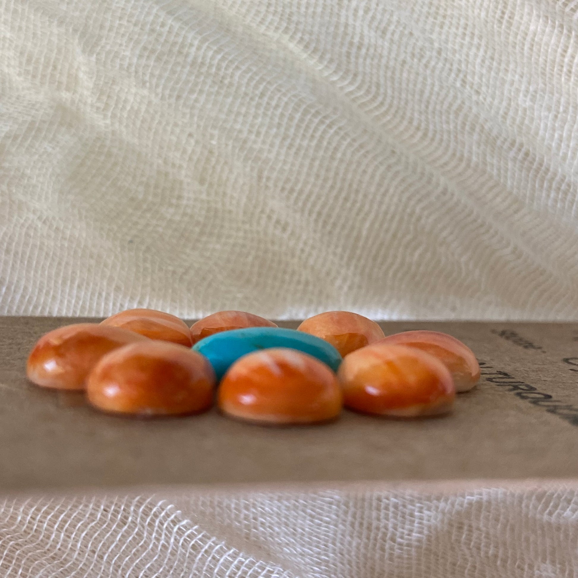 Oystershell / Kingman Turquoise Cabochon - K009 45F2E835-F941-4140-BC52-6D4800D174BE Brandedandwild.com