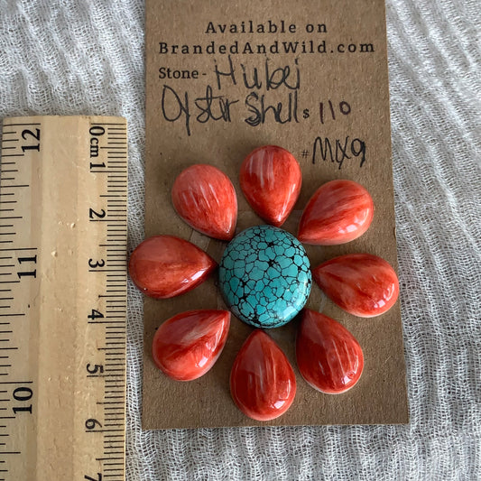 Hubei / Oyster Shell Cabochon - Mix9