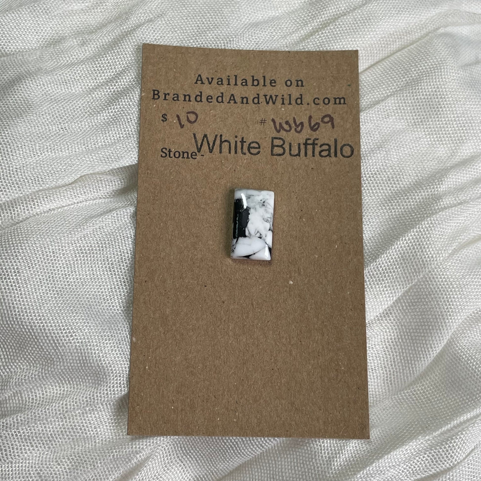 White Buffalo Cabochon - WB69 46275F39-77D5-4C19-9D1A-4BF764FE29B7 Brandedandwild.com