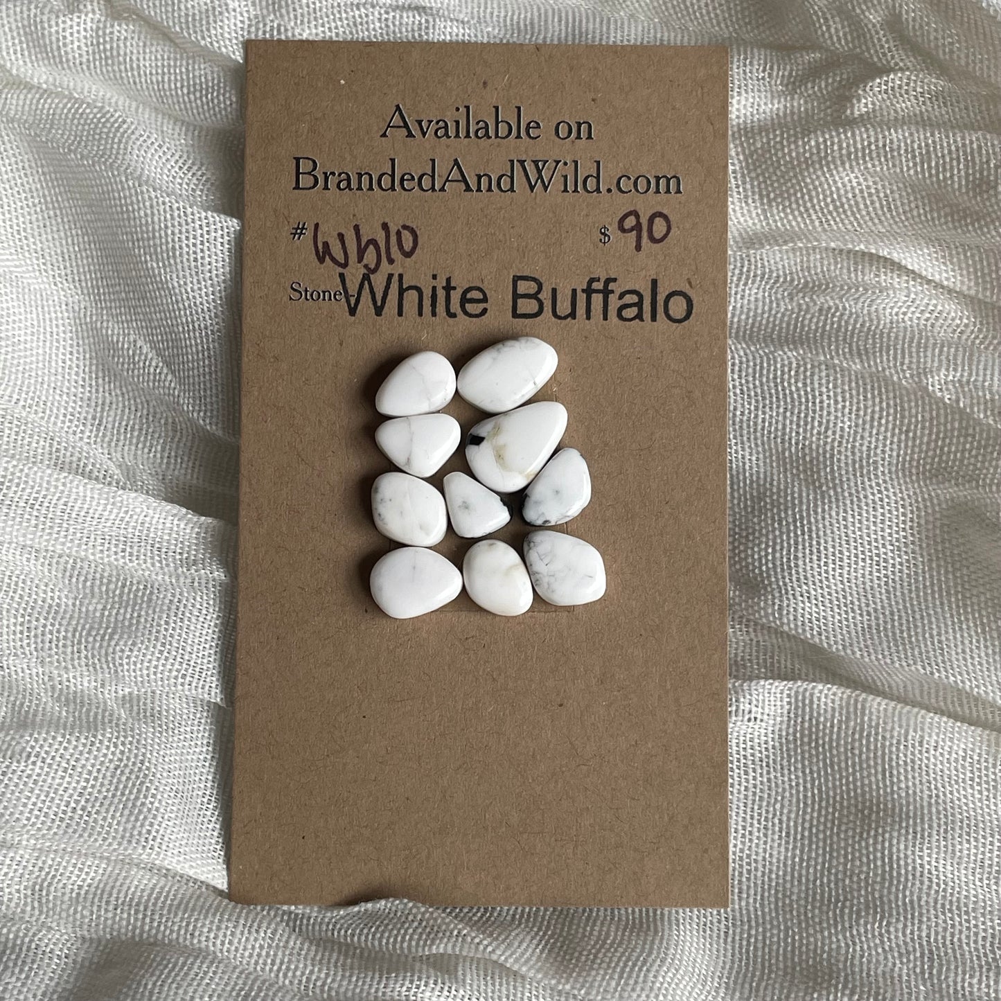 White Buffalo Cabochon - WB10 462B2C07-153D-407B-B295-73619DF86A13 Brandedandwild.com