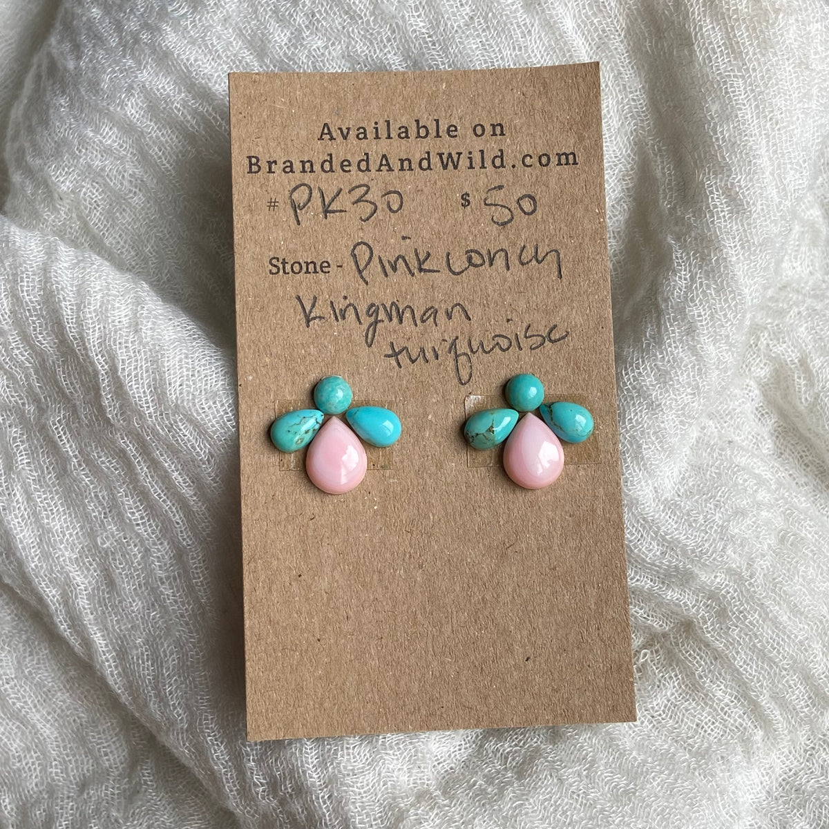 Pink Conch / Kingman Cabochon - PK30 4667B82B-632C-48D0-BFD0-2EC5B88E527B Brandedandwild.com