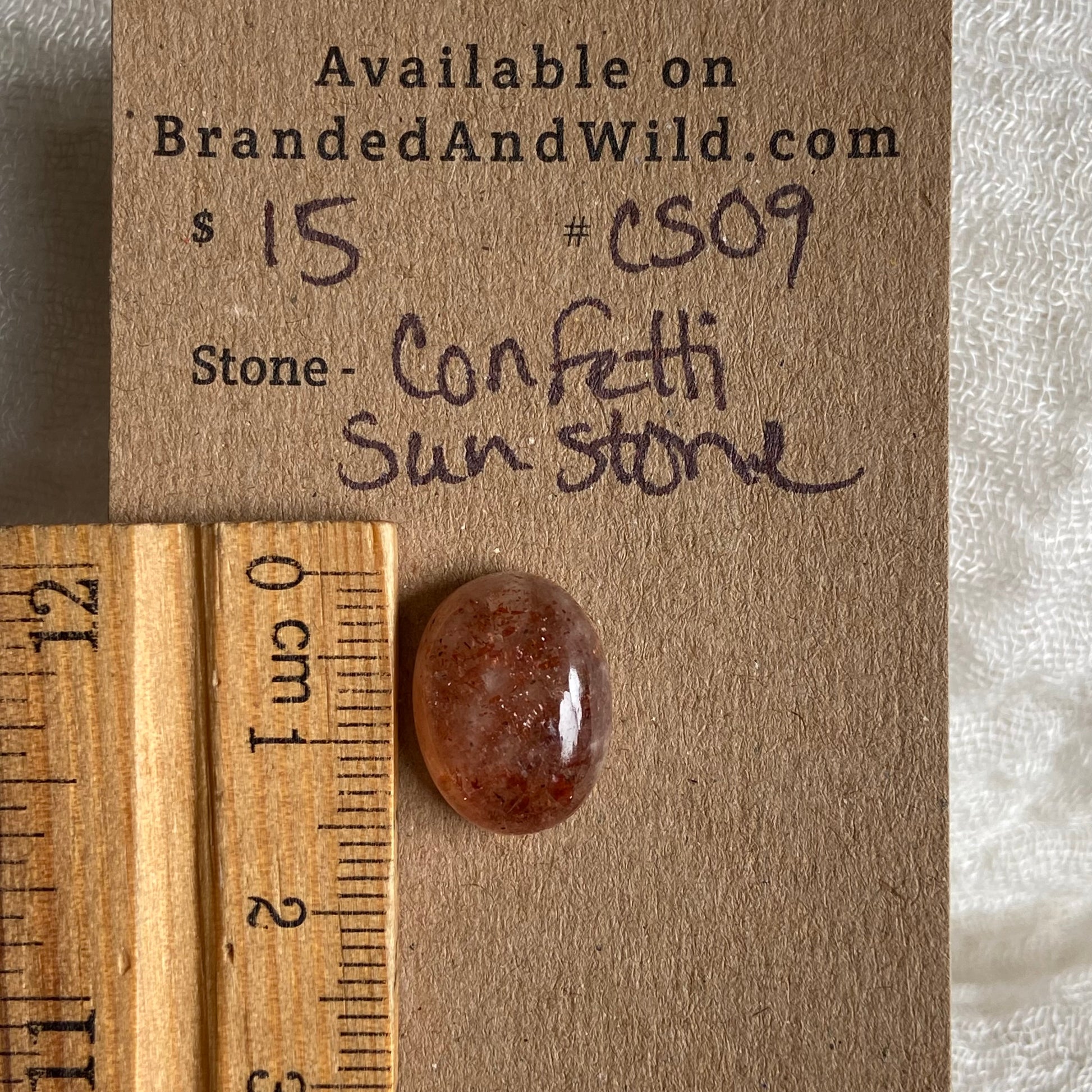Confetti Sunstone Cabochon - CS09 4697E9E5-37FF-4727-9285-D190C54ACD49 Brandedandwild.com