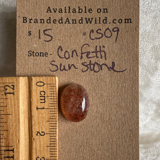 Confetti Sunstone Cabochon - CS09 4697E9E5-37FF-4727-9285-D190C54ACD49 Brandedandwild.com