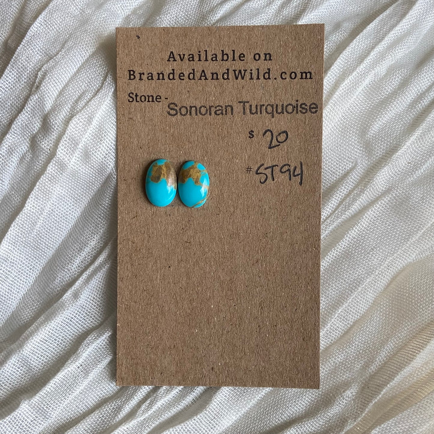 Sonoran Turquoise Cabochon - ST94 46AB213E-90FC-4317-BAD5-3A92A2A0AA65 Brandedandwild.com