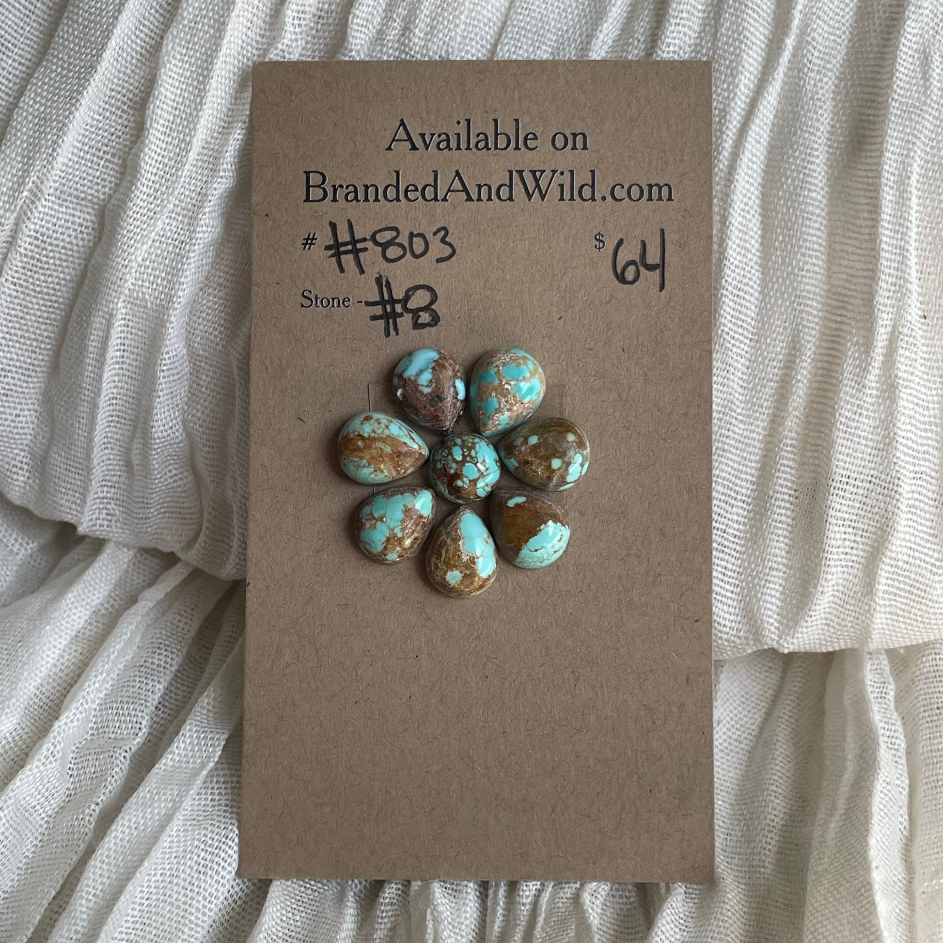 #8 Turquoise Cabochon - #803 46ABAA10-4007-4355-A825-EE76C01988DC Brandedandwild.com