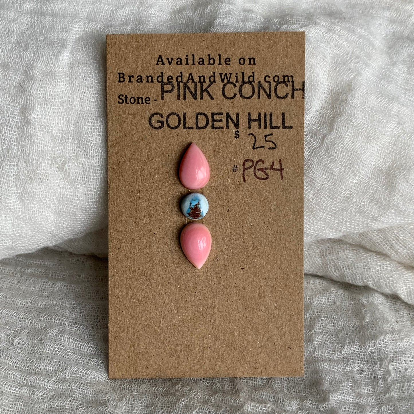 Pink Conch/Golden Hill Cabochon - PG4