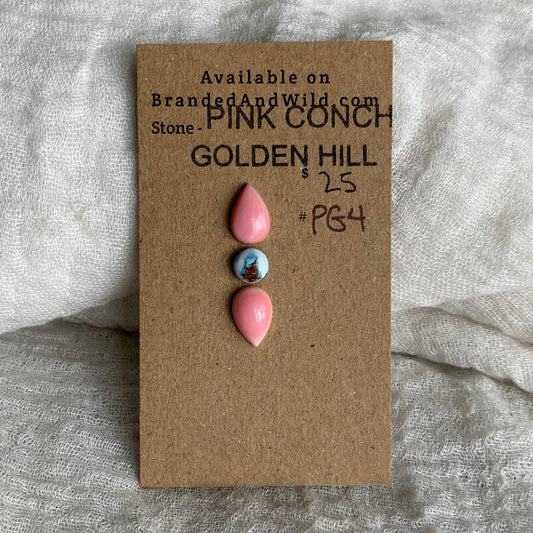 Pink Conch/Golden Hill Cabochon - PG4