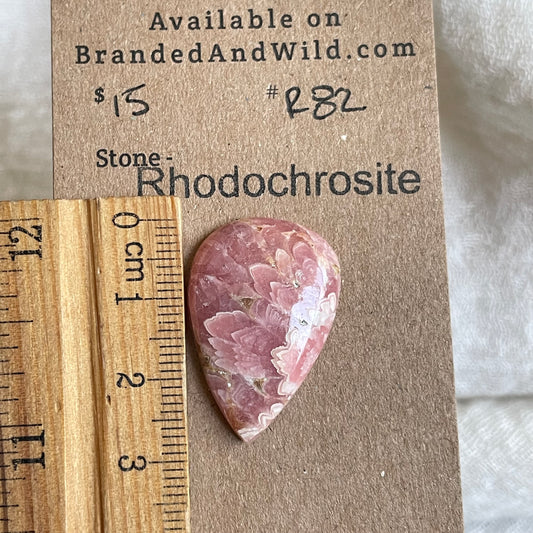 Rhodochrosite Cabochon - R82 46BC1700-8512-4D4F-854D-DEDFBFB687F5 Brandedandwild.com