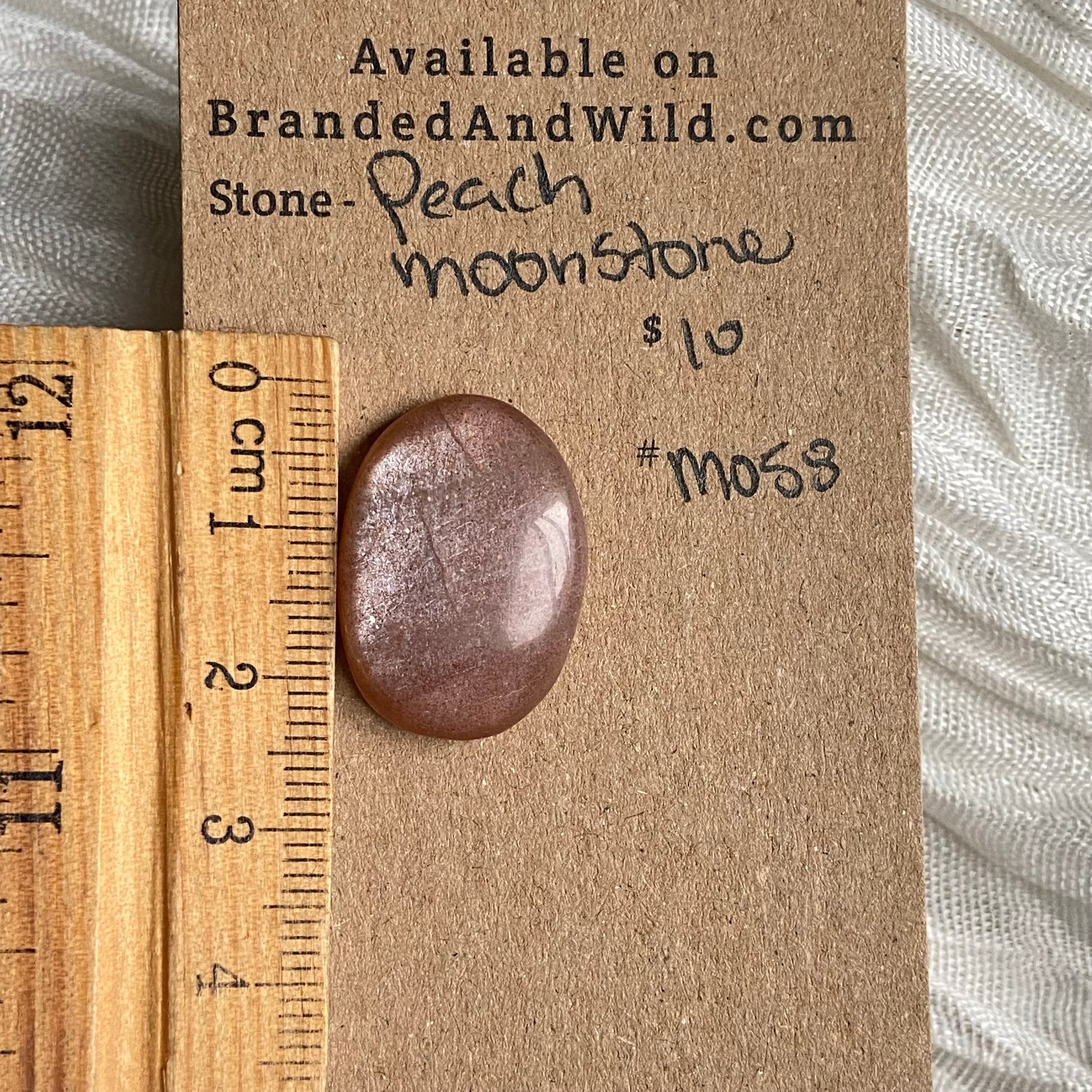 Peach Moonstone Cabochon - M058 46D78D19-7E35-41BA-8AA4-02B2F4974E2A Brandedandwild.com