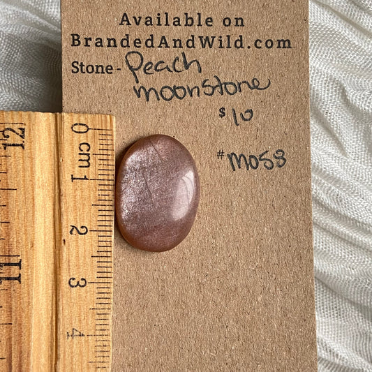 Peach Moonstone Cabochon - M058 46D78D19-7E35-41BA-8AA4-02B2F4974E2A Brandedandwild.com