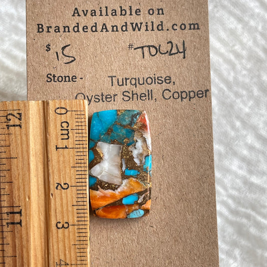 Turquoise, Oystershell, Copper Cabochon - TOC24 46D98A02-E355-4331-AFED-EF33DA921E38 Brandedandwild.com