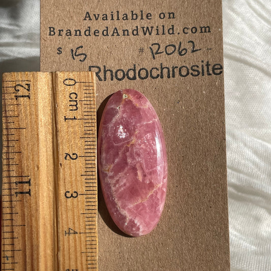 Rhodochrosite Cabochon - R062 473F0EBC-8237-4E3A-AD74-A1486C6626A8 Brandedandwild.com