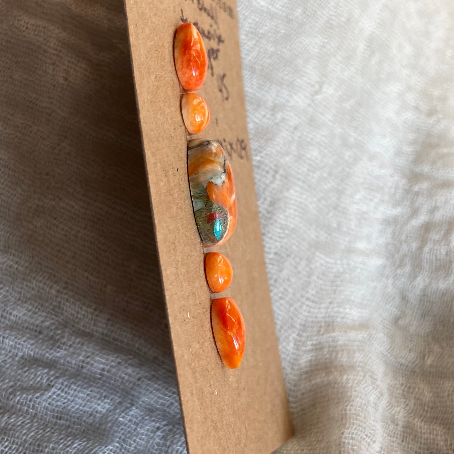 Oyster Shell / Turquoise Copper Cabochon - MIX129