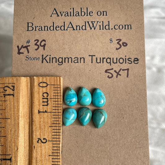 Kingman Turquoise Cabochon - KT39 47DC7E1F-5234-489E-96D6-63A5A6847649 Brandedandwild.com