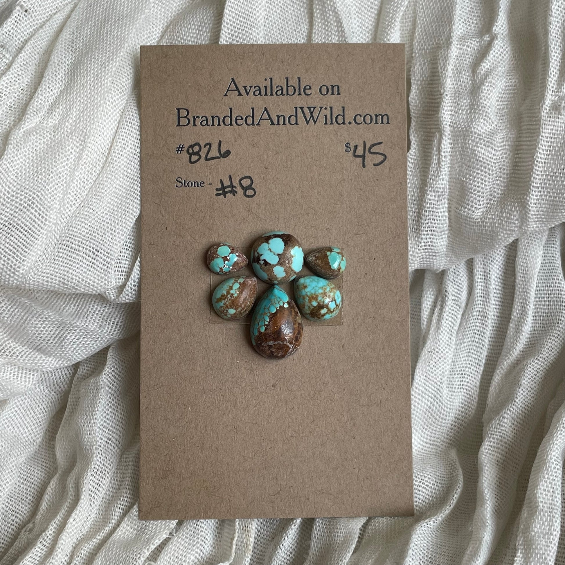 #8 Turquoise Cabochon - #826 4823C498-A9DA-47A3-8627-B54DD8567593 Brandedandwild.com