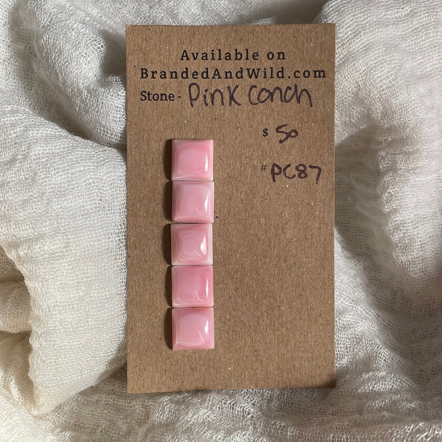 Pink Conch Cabochon - PC87 489A1EC9-C269-4775-AD83-3929C8C9D7A7 Brandedandwild.com
