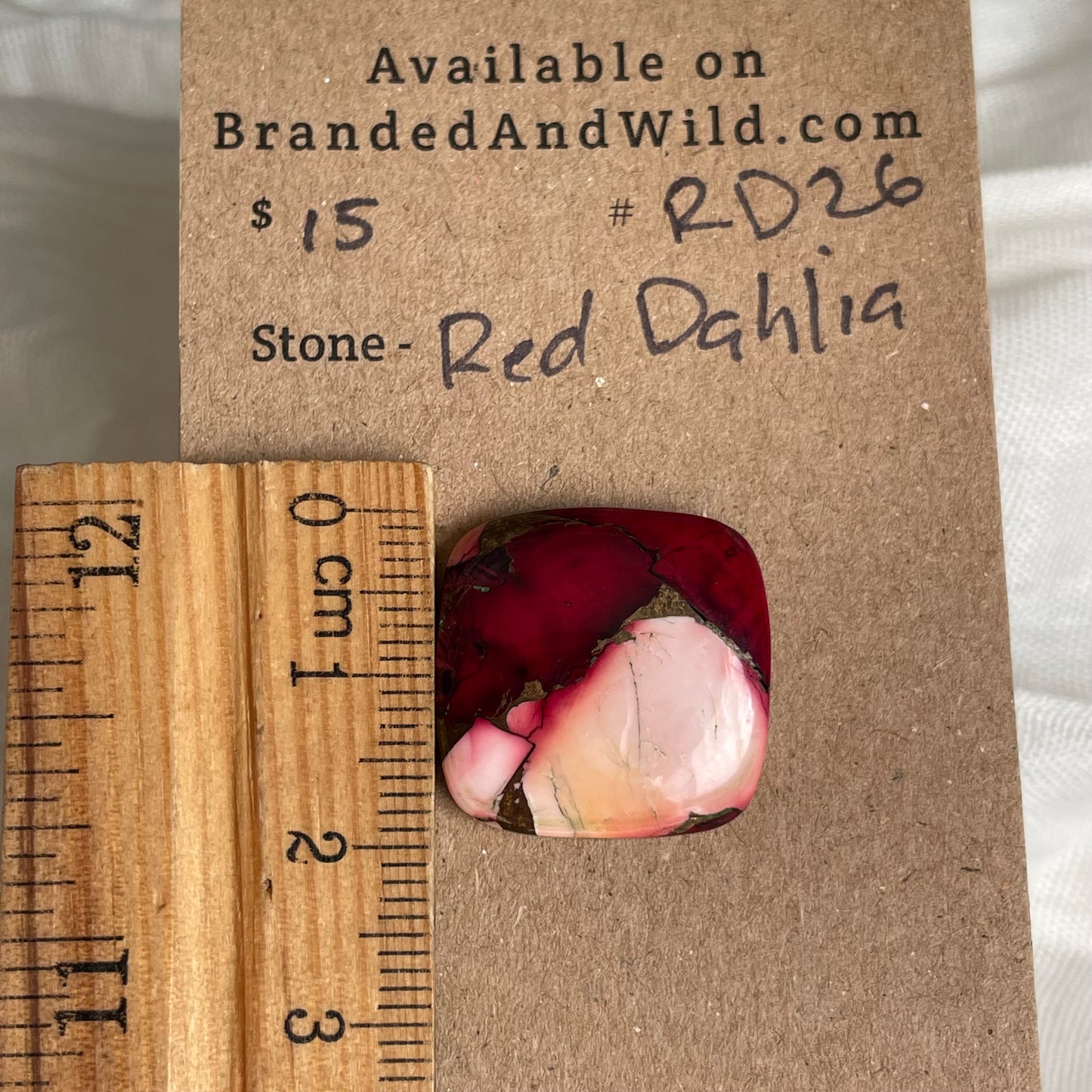 Red Dahlia Cabochon - RD26 48DD422F-6733-411D-B7CA-3E7E9FE8DB1A Brandedandwild.com