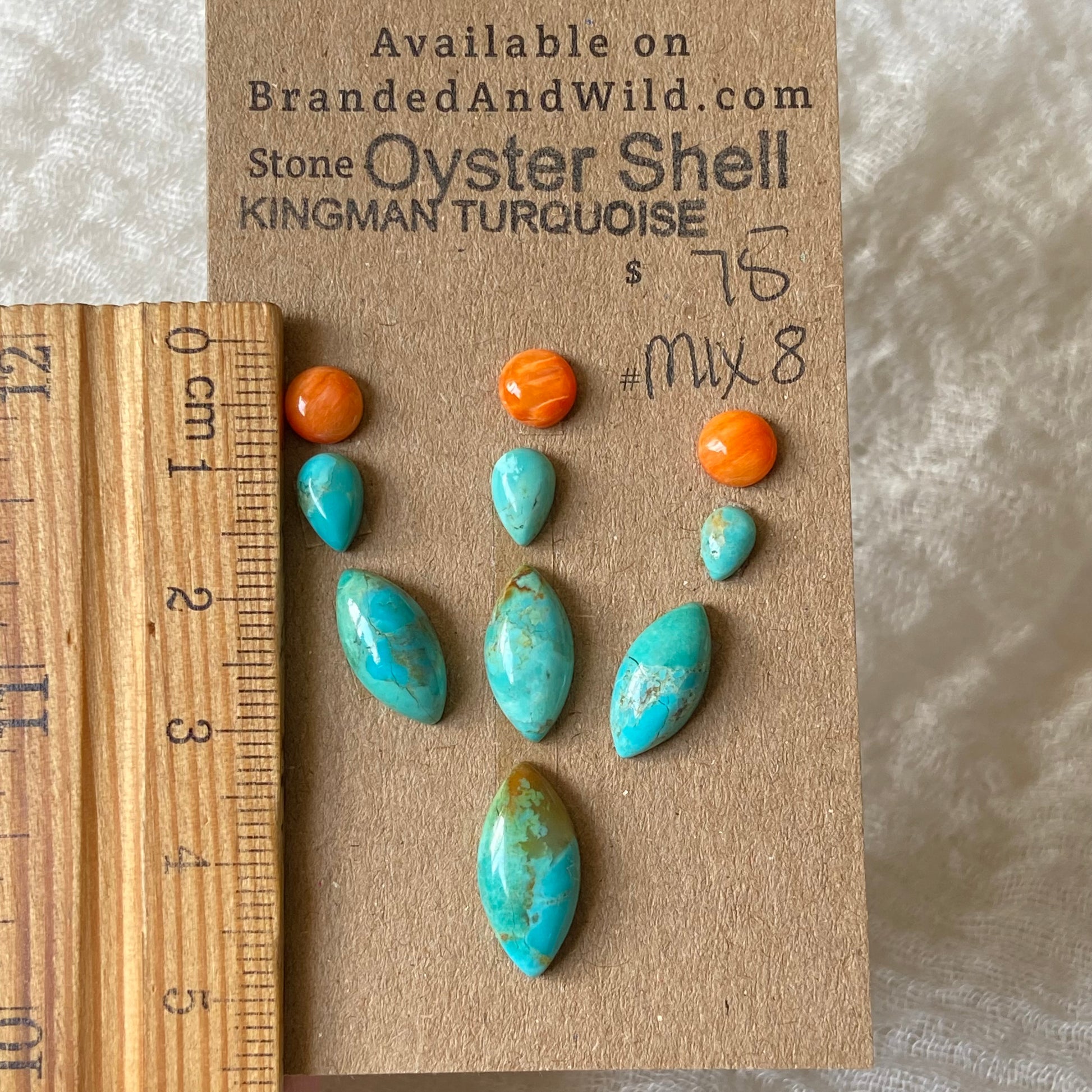 Kingman / Oyster Shell Cabochon - Mix8 48EE4373-AC8B-4DFF-A3A2-88D625A26072 Brandedandwild.com