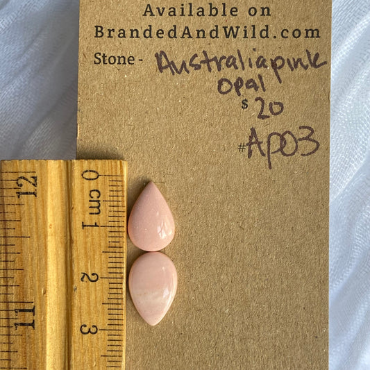 Australian Pink Opal Cabochon - APO3 492D61B0-B19D-425F-9886-F4556C29990C Brandedandwild.com