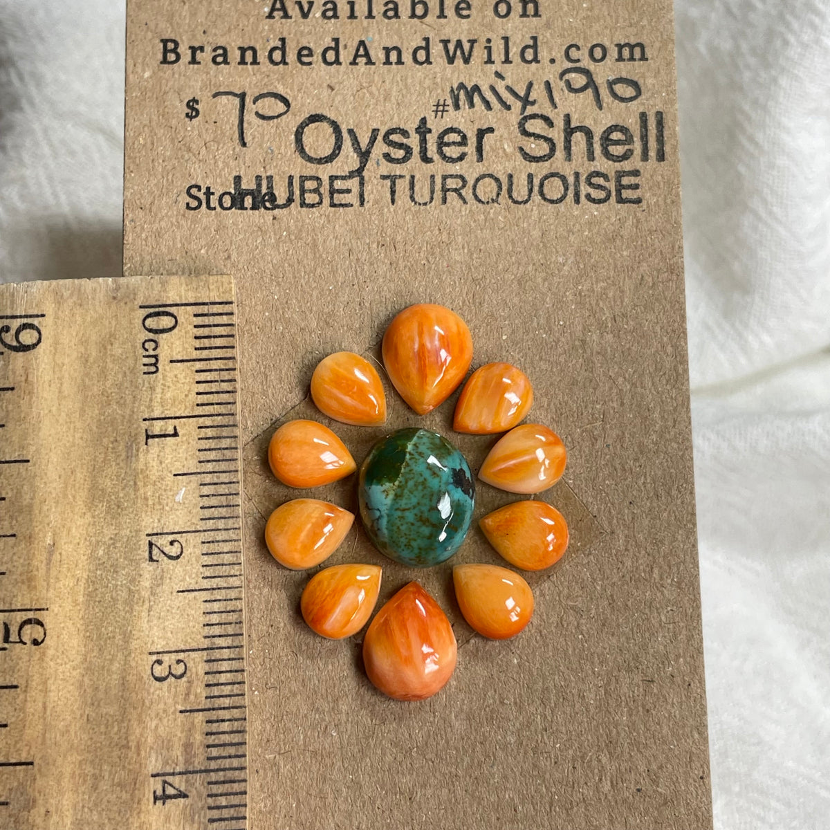 Oystershell - Hubei Turquoise Cabochon - MIX190 49508D5A-CD7E-40ED-A8A0-FAE5A4438586 Brandedandwild.com